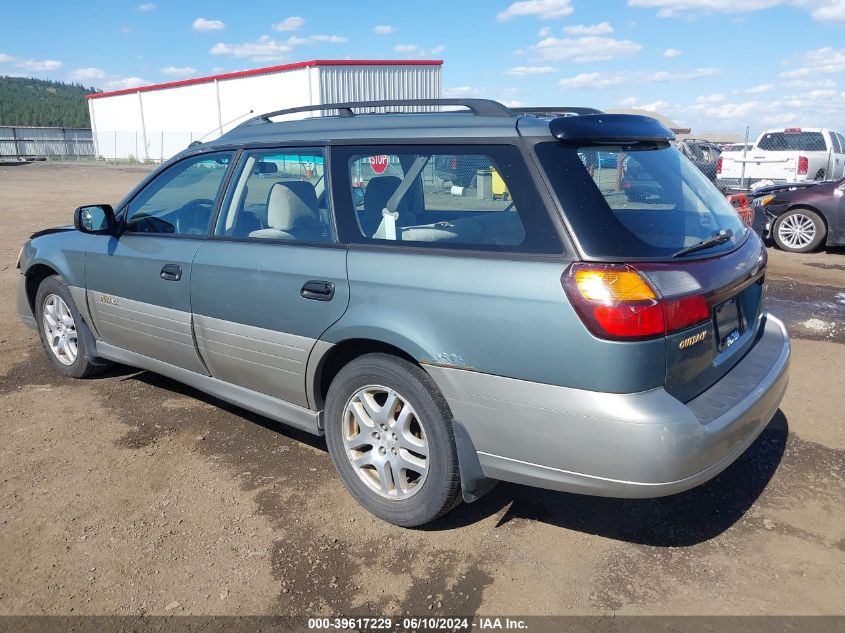 2001 Subaru Outback VIN: 4S3BH665X17615994 Lot: 39617229