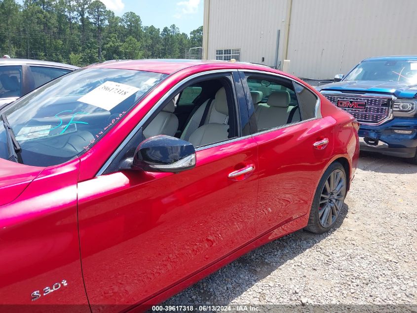 2019 Infiniti Q50 3.0T Red Sport 400 VIN: JN1FV7AP2KM760803 Lot: 39617318