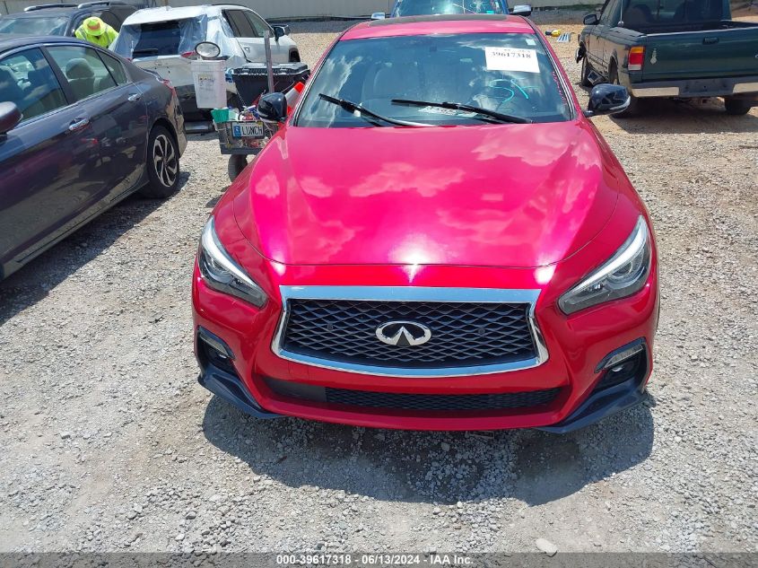 2019 Infiniti Q50 3.0T Red Sport 400 VIN: JN1FV7AP2KM760803 Lot: 39617318