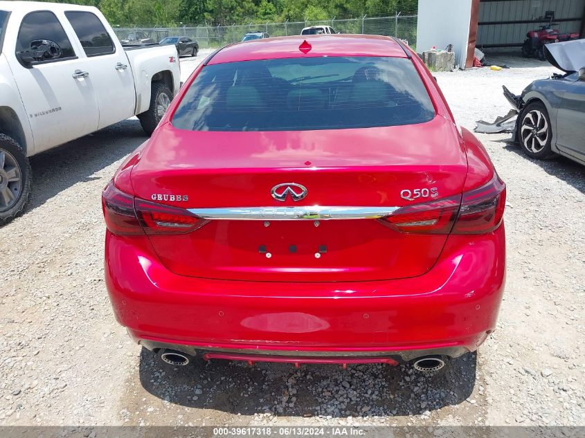 2019 Infiniti Q50 3.0T Red Sport 400 VIN: JN1FV7AP2KM760803 Lot: 39617318