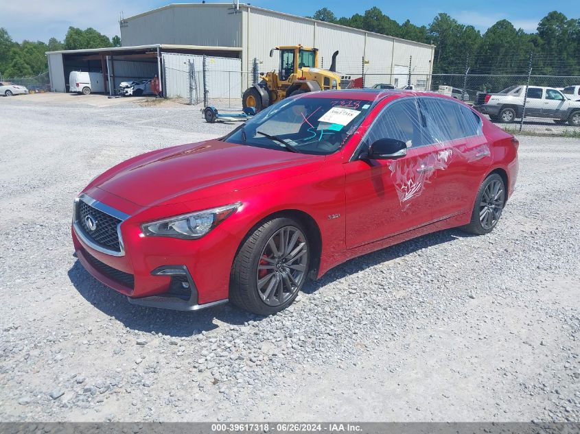 2019 Infiniti Q50 3.0T Red Sport 400 VIN: JN1FV7AP2KM760803 Lot: 39617318