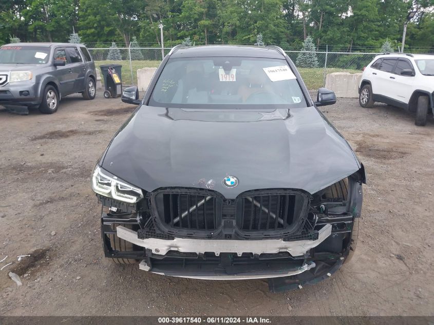 2022 BMW X3 xDrive30I VIN: WBX57DP07NN167130 Lot: 39617540