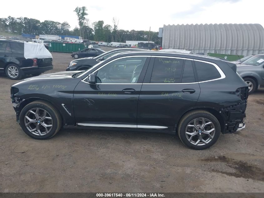 2022 BMW X3 xDrive30I VIN: WBX57DP07NN167130 Lot: 39617540