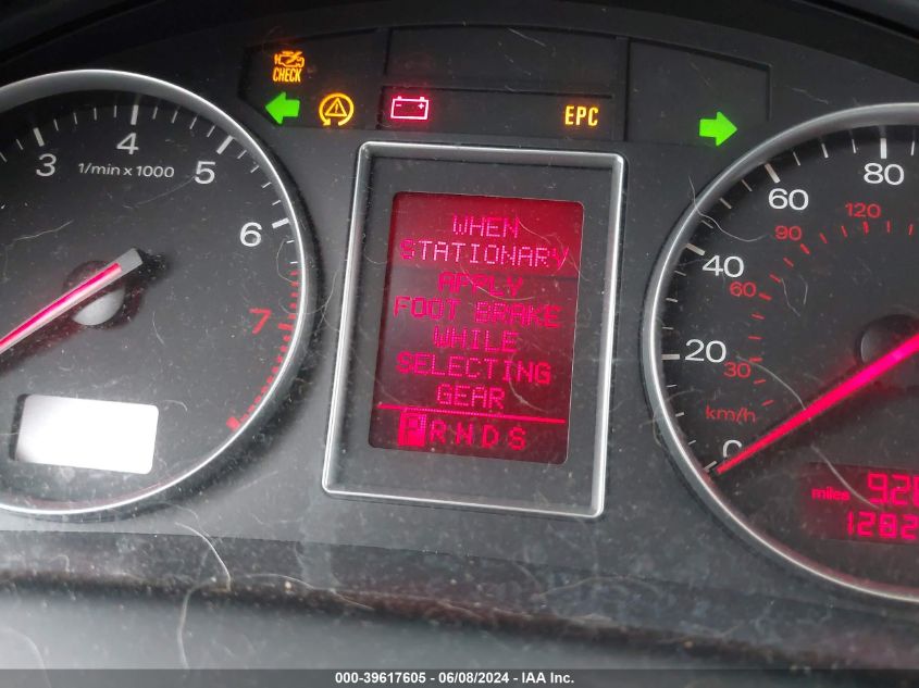 2004 Audi A4 3.0 VIN: WAUJT68E84A053430 Lot: 39617605