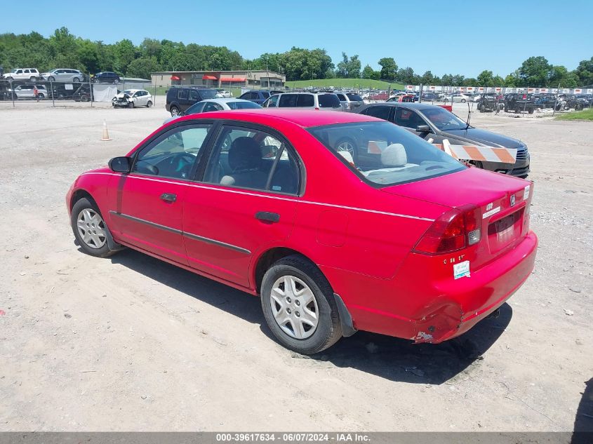 2005 Honda Civic Vp VIN: 1HGES16325L021804 Lot: 39617634