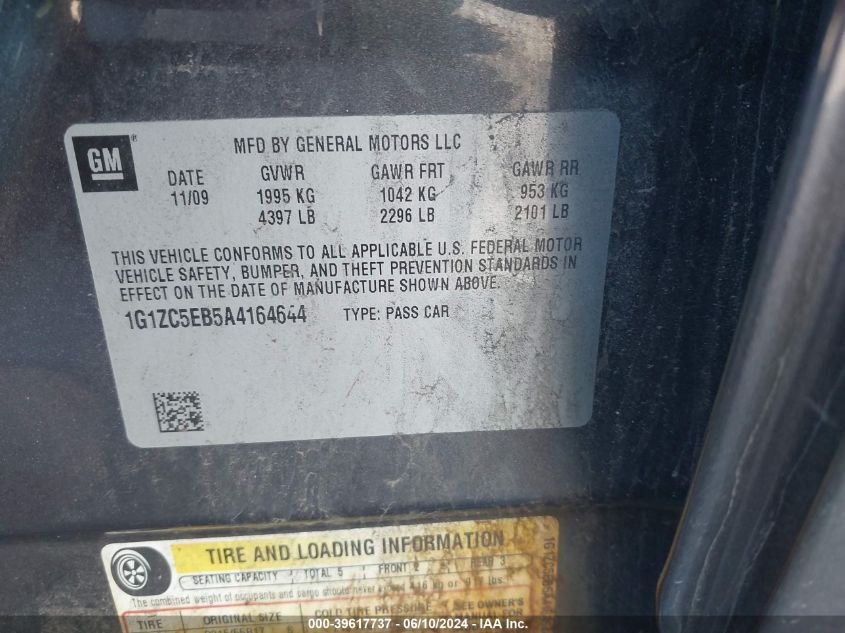 2010 Chevrolet Malibu Lt VIN: 1G1ZC5EB5A416464 Lot: 39617737