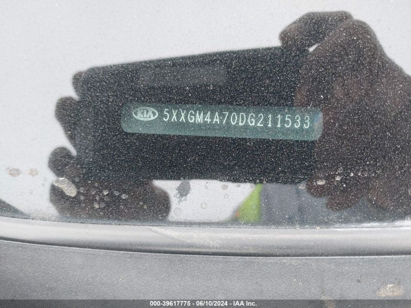 2013 Kia Optima Lx VIN: 5XXGM4A70DG211533 Lot: 39617775