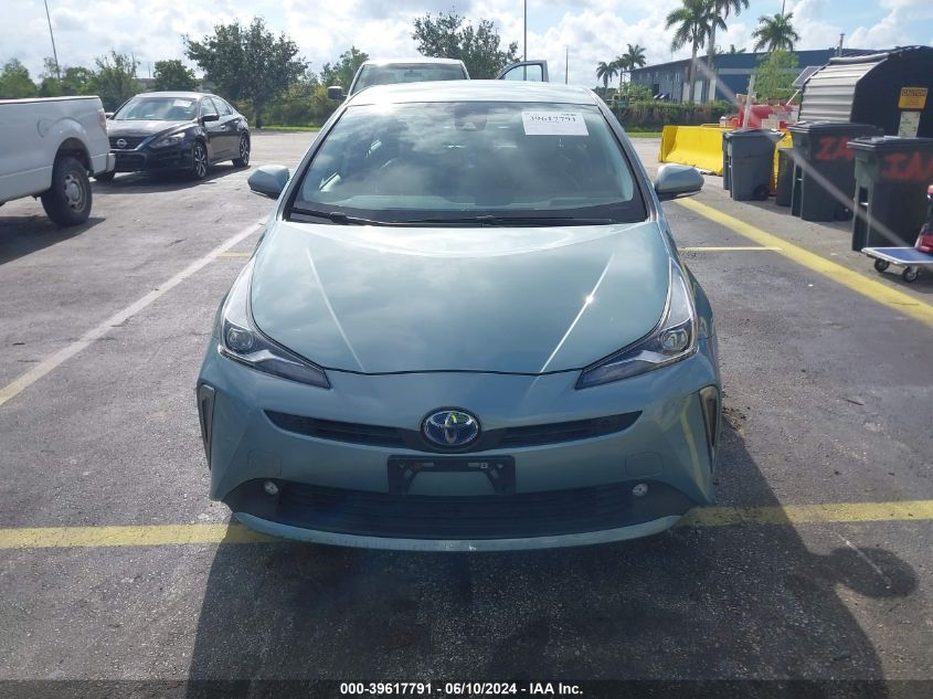 2019 Toyota Prius Le VIN: JTDL9RFU3K3012291 Lot: 39617791