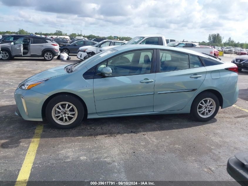 2019 Toyota Prius Le VIN: JTDL9RFU3K3012291 Lot: 39617791