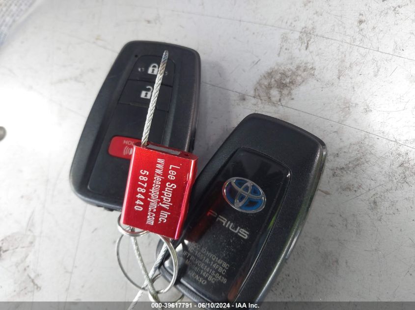 2019 Toyota Prius Le VIN: JTDL9RFU3K3012291 Lot: 39617791