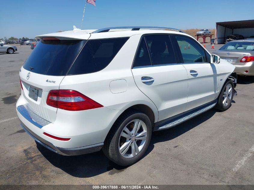 2012 Mercedes-Benz Ml 350 4Matic VIN: 4JGDA5HB0CA092495 Lot: 39617888