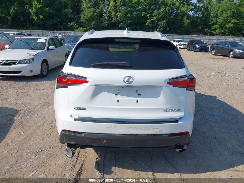 2016 Lexus Nx 200T F Sport VIN: JTJBARBZ8G2075658 Lot: 39618030