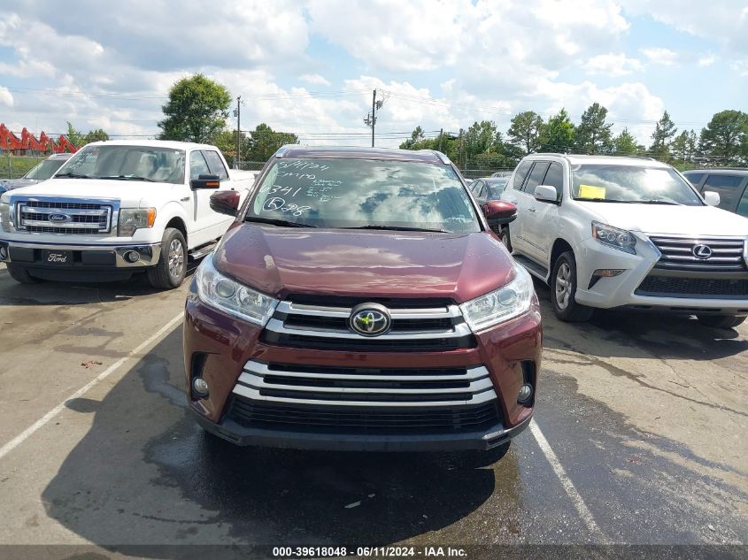 2019 Toyota Highlander Xle VIN: 5TDKZRFH6KS356341 Lot: 39618048