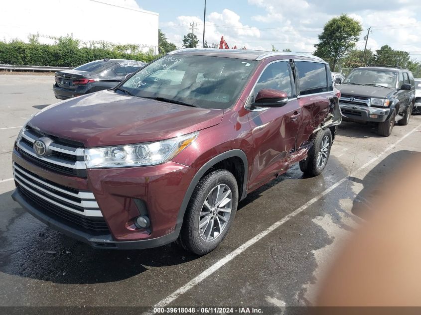 2019 Toyota Highlander Xle VIN: 5TDKZRFH6KS356341 Lot: 39618048