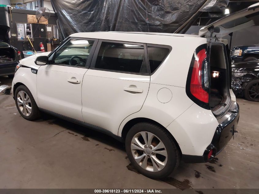 2016 Kia Soul + VIN: KNDJP3A5XG7304434 Lot: 39618123