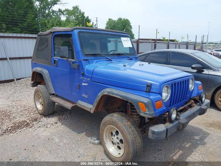 1998 Jeep Wrangler Sport VIN: 1J4FY19S9WP746101 Lot: 39618274