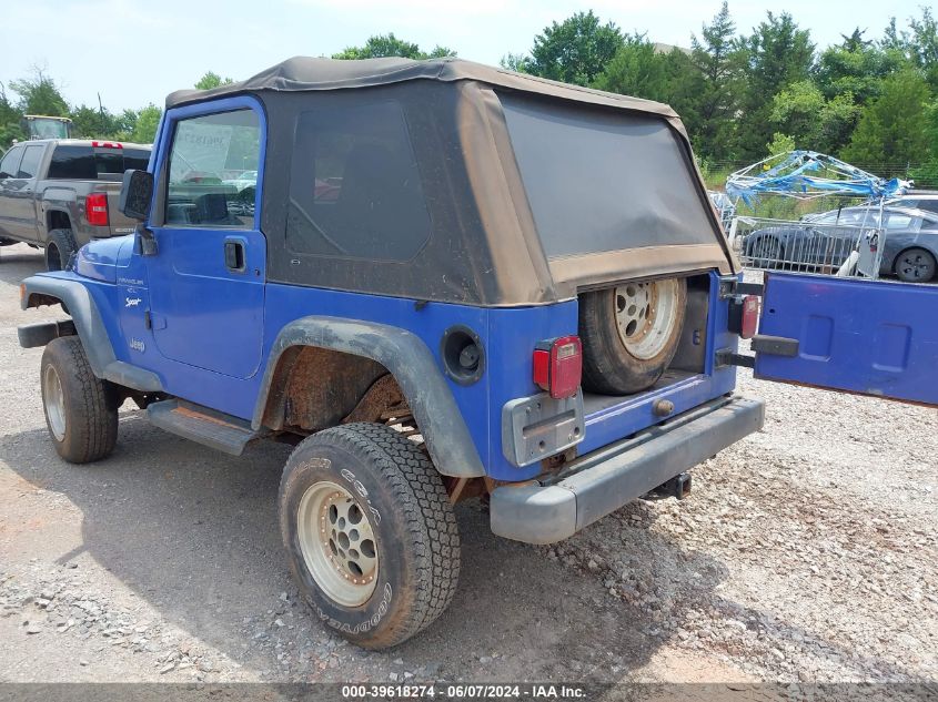 1998 Jeep Wrangler Sport VIN: 1J4FY19S9WP746101 Lot: 39618274