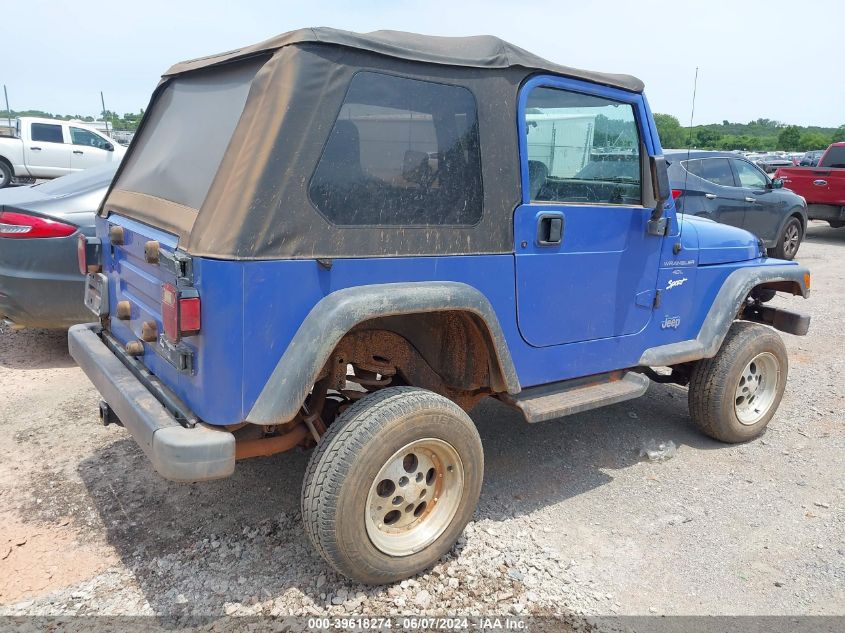 1998 Jeep Wrangler Sport VIN: 1J4FY19S9WP746101 Lot: 39618274