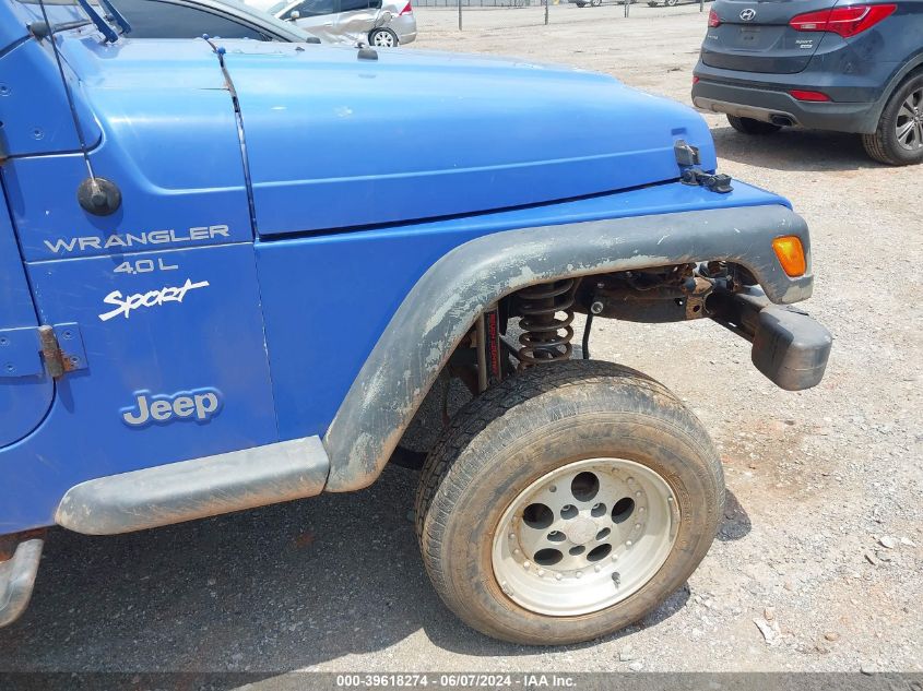 1998 Jeep Wrangler Sport VIN: 1J4FY19S9WP746101 Lot: 39618274