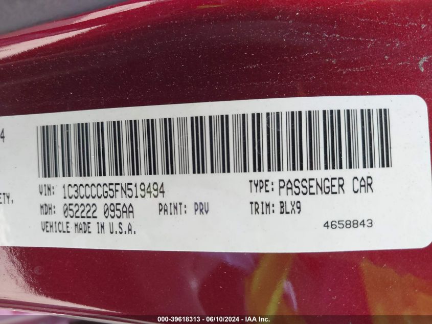 2015 CHRYSLER 200 C - 1C3CCCCG5FN519494