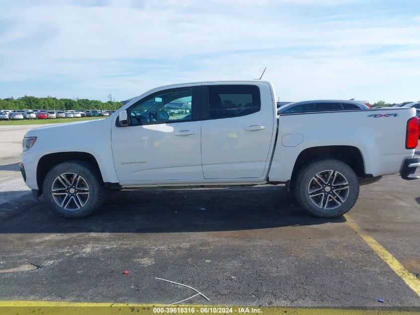 2021 Chevrolet Colorado 4Wd Short Box Wt VIN: 1GCGTBEN7M1104877 Lot: 39618316