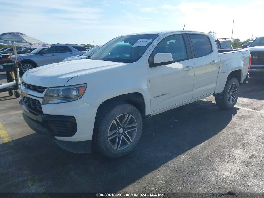 2021 Chevrolet Colorado 4Wd Short Box Wt VIN: 1GCGTBEN7M1104877 Lot: 39618316