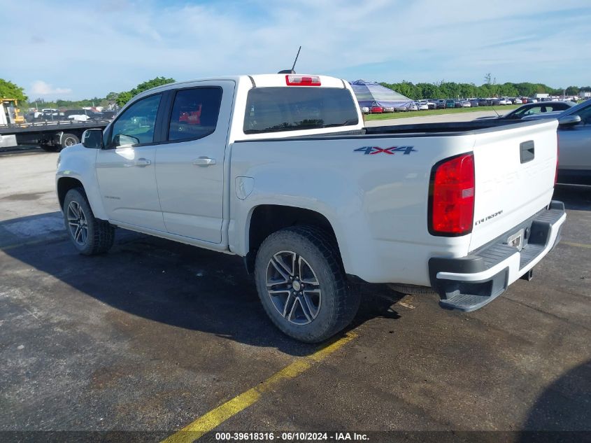 2021 Chevrolet Colorado 4Wd Short Box Wt VIN: 1GCGTBEN7M1104877 Lot: 39618316