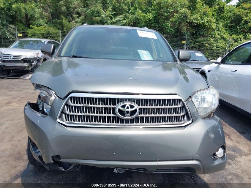 2008 Toyota Highlander Hybrid Limited VIN: JTEEW44A582014678 Lot: 39618599