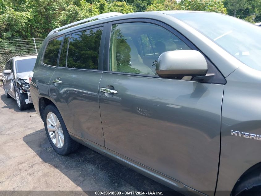 2008 Toyota Highlander Hybrid Limited VIN: JTEEW44A582014678 Lot: 39618599