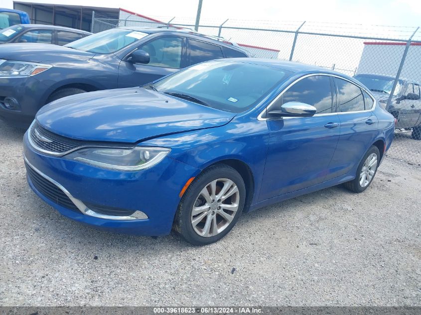 2015 Chrysler 200 Limited VIN: 1C3CCCABXFN594652 Lot: 39618623