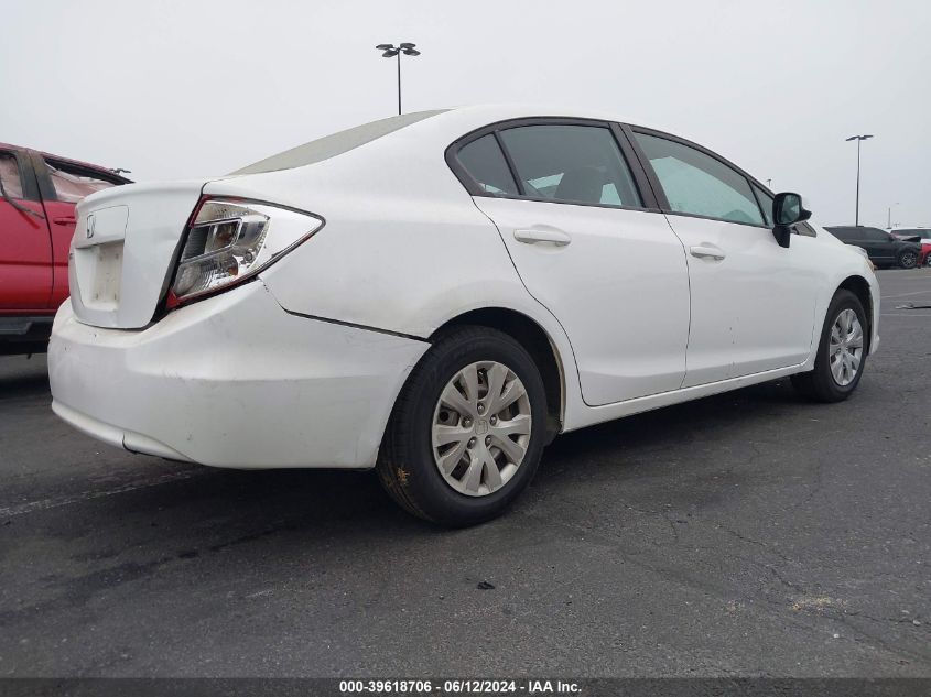 2012 Honda Civic Lx VIN: 19XFB2F51CE359839 Lot: 39618706