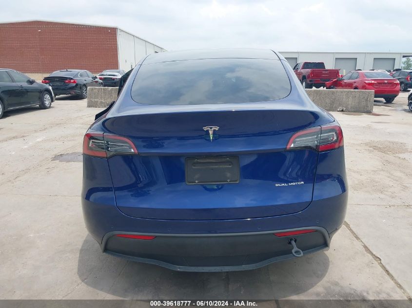 2022 Tesla Model Y Long Range Dual Motor All-Wheel Drive VIN: 7SAYGDEE2NA001315 Lot: 39618777