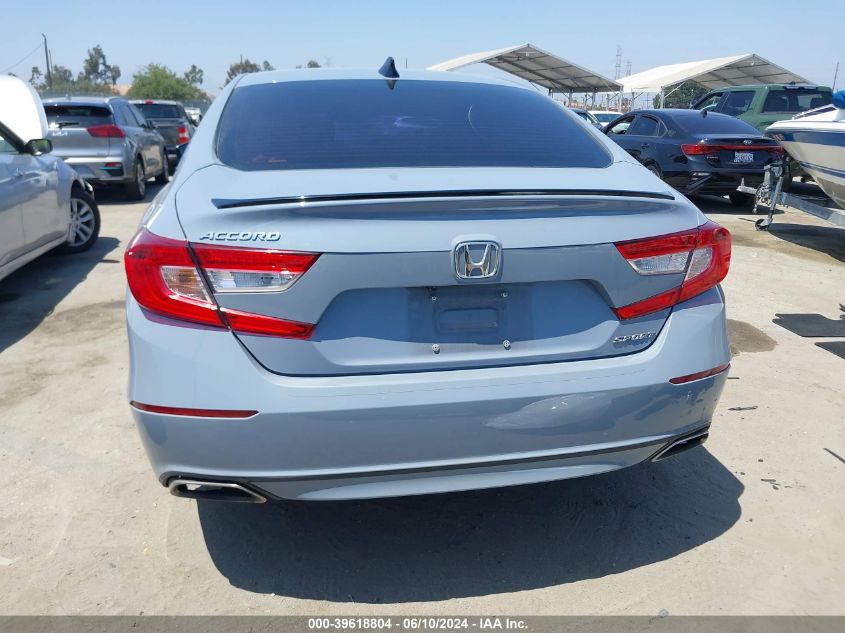 2022 Honda Accord Sport VIN: 1HGCV1F35NA052443 Lot: 39618804