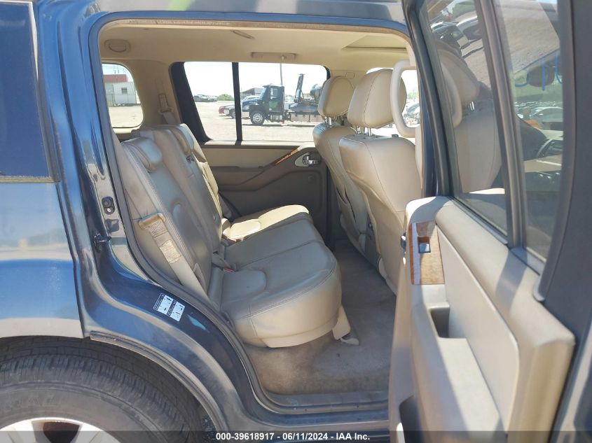 2005 Nissan Pathfinder Le VIN: 5N1AR18U65C775721 Lot: 39618917