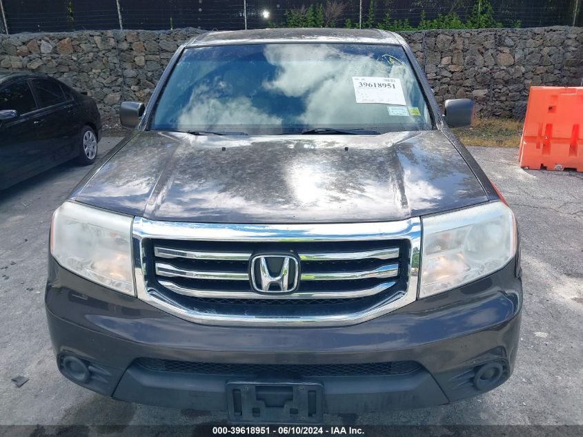 2012 Honda Pilot Lx VIN: 5FNYF4H23CB005164 Lot: 39618951