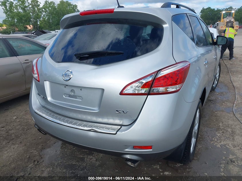 2011 Nissan Murano S/Sl/Le VIN: JN8AZ1MU6BW051374 Lot: 39619014
