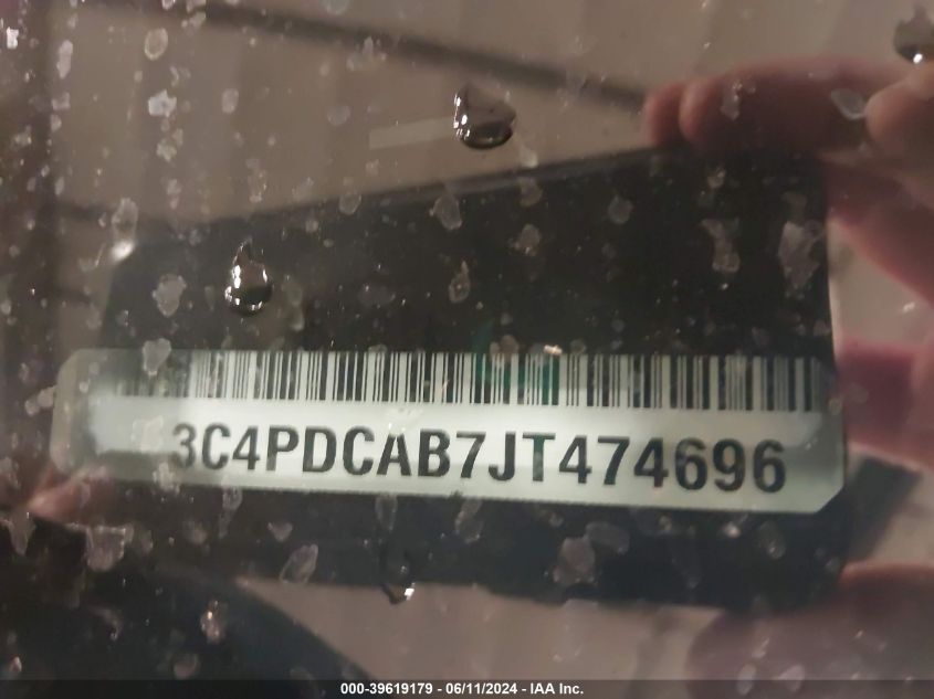 2018 Dodge Journey Se VIN: 3C4PDCAB7JT474696 Lot: 39619179