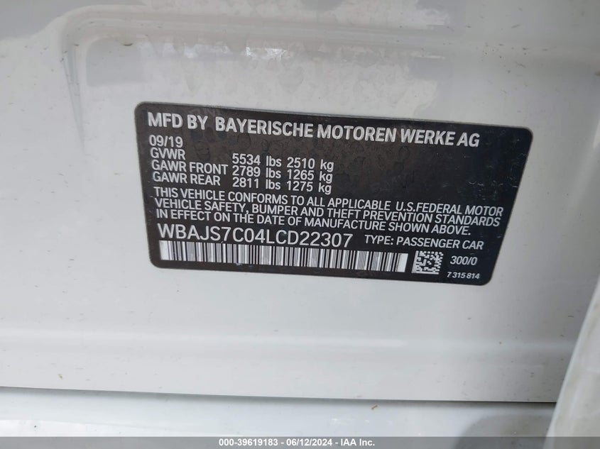 2020 BMW M550I XDRIVE - WBAJS7C04LCD22307