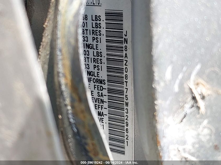 2005 Nissan Murano Sl VIN: JN8AZ08T75W329621 Lot: 39619242