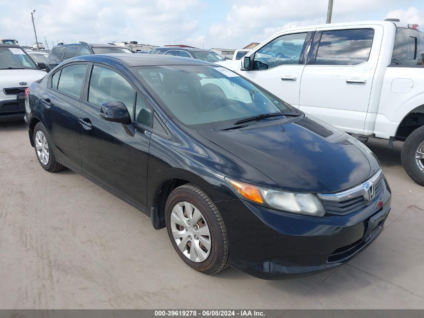 2012 Honda Civic Lx VIN: 2HGFB2F52CH327990 Lot: 39619278