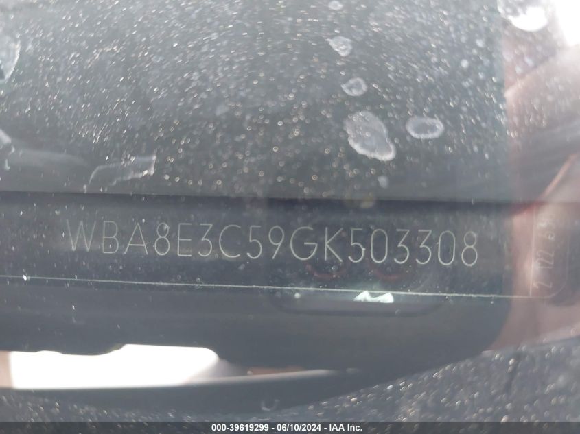 2016 BMW 328I xDrive VIN: WBA8E3C59GK503308 Lot: 39619299
