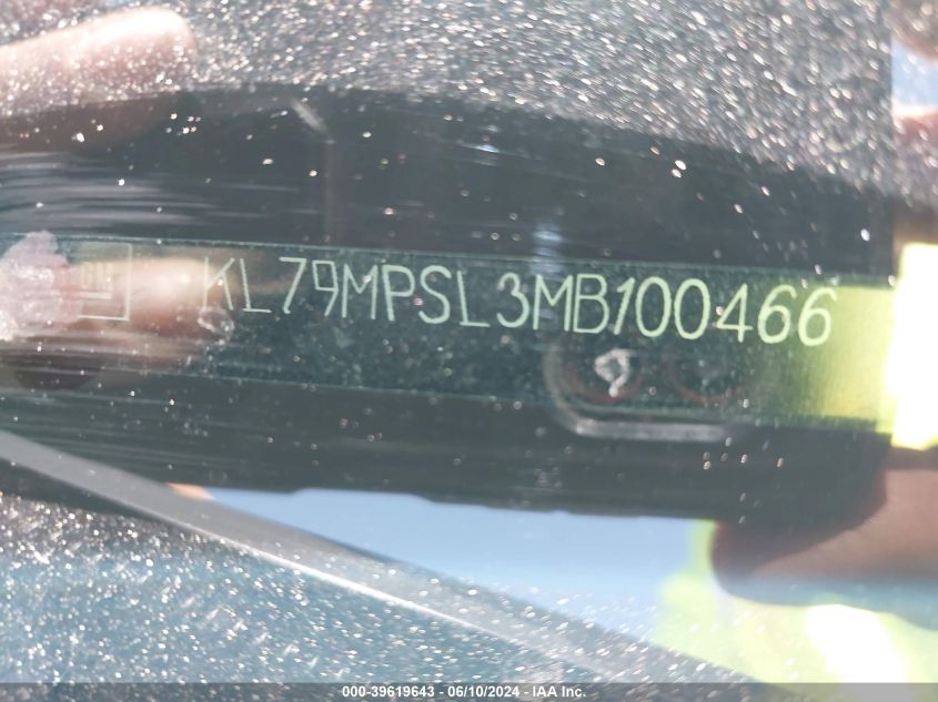 2021 Chevrolet Trailblazer Fwd Lt VIN: KL79MPSL3MB100466 Lot: 39619643