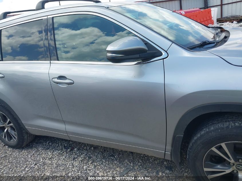 2016 Toyota Highlander Xle V6 VIN: 5TDJKRFH5GS300480 Lot: 39619736