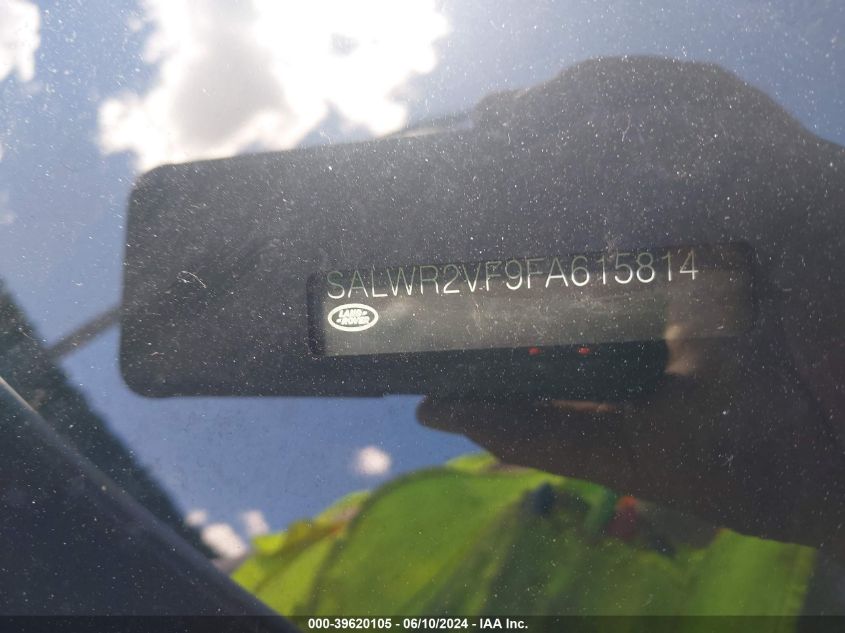 2015 Land Rover Range Rover Sport 3.0L V6 Supercharged Hse VIN: SALWR2VF9FA615814 Lot: 39620105