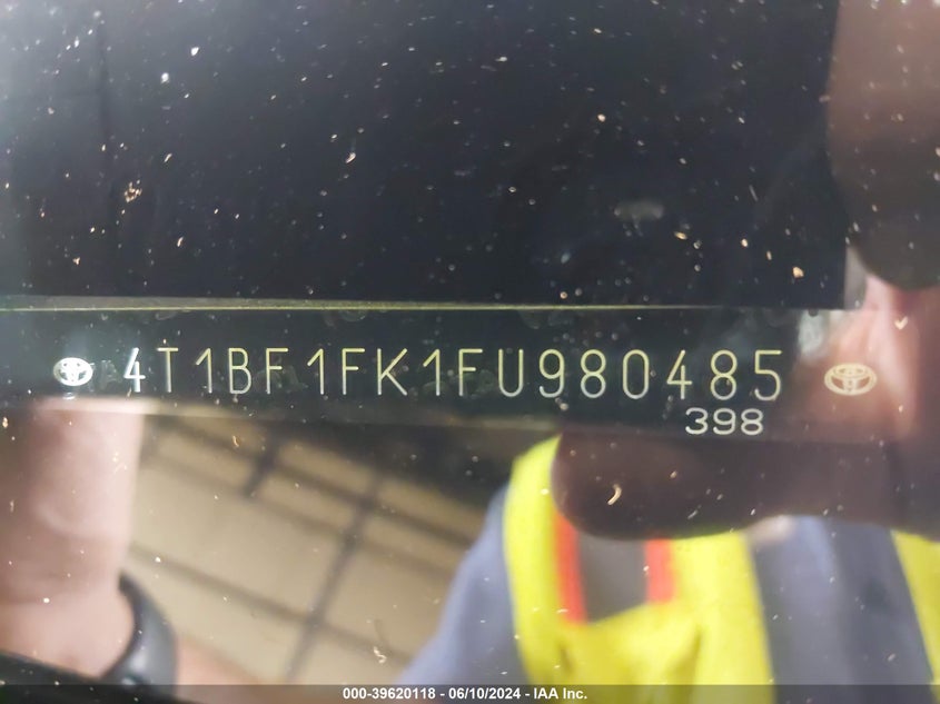 2015 Toyota Camry Xle VIN: 4T1BF1FK1FU980485 Lot: 39620118