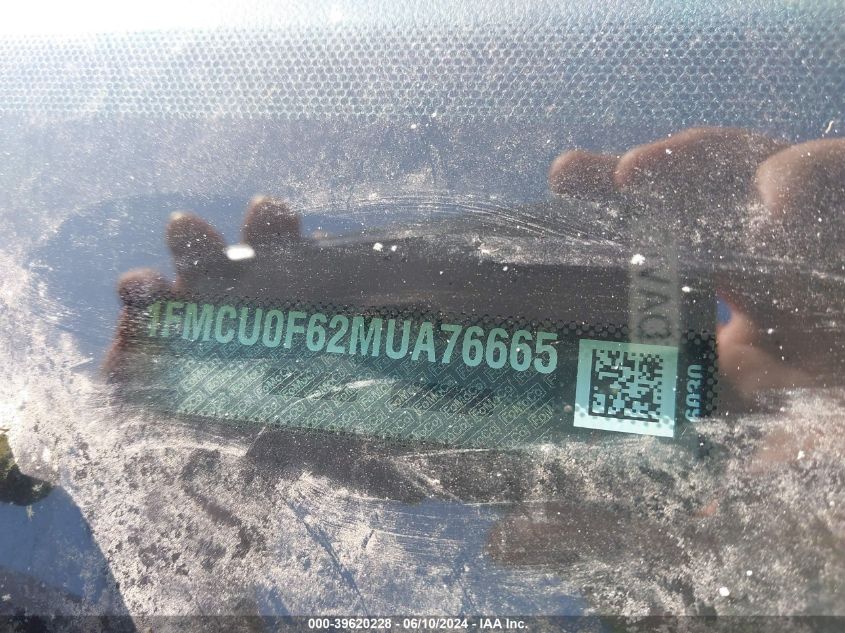2021 Ford Escape S VIN: 1FMCU0F62MUA76665 Lot: 39620228