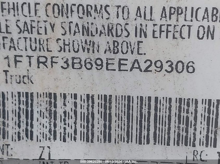2014 Ford F-350 Xl VIN: 1FTRF3B69EEA29306 Lot: 39620280