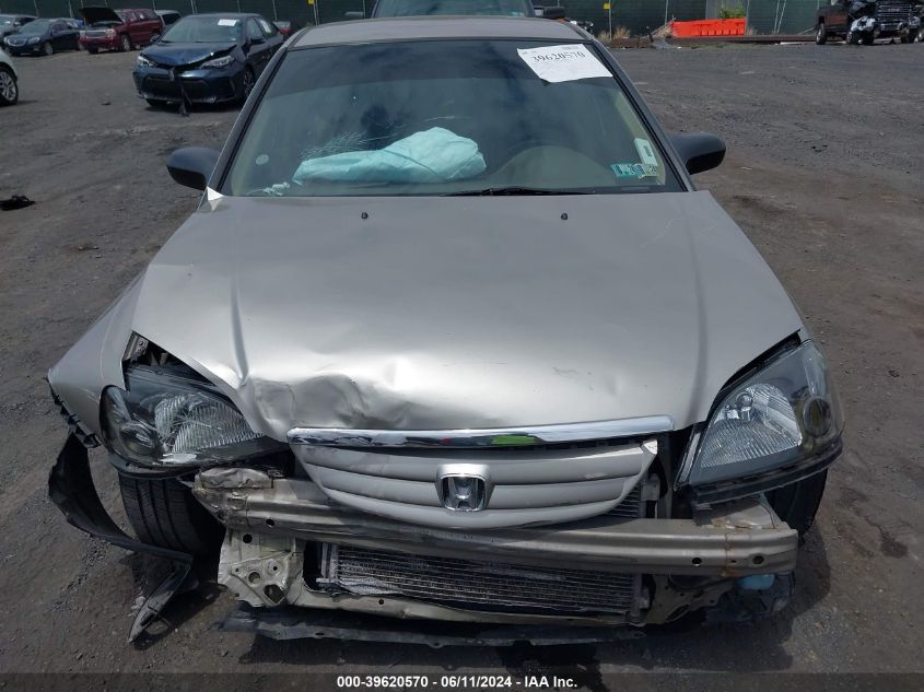 2003 Honda Civic Lx VIN: 2HGES16523H585528 Lot: 39620570