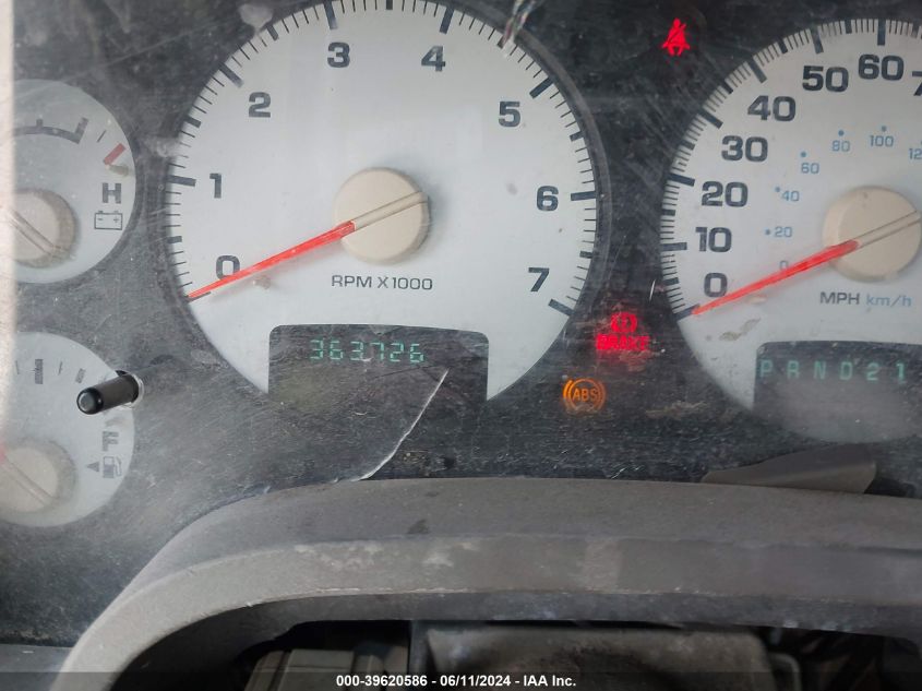 2002 Dodge Ram 1500 St VIN: 3B7HA18N92G101736 Lot: 39620586