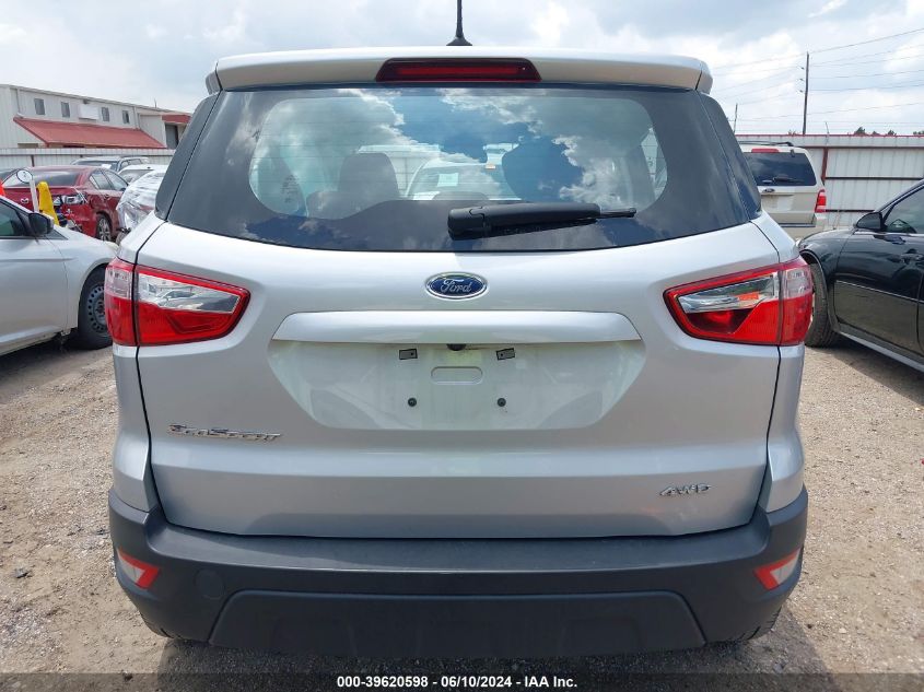 2022 Ford Ecosport S VIN: MAJ6S3FL0NC457247 Lot: 39620598